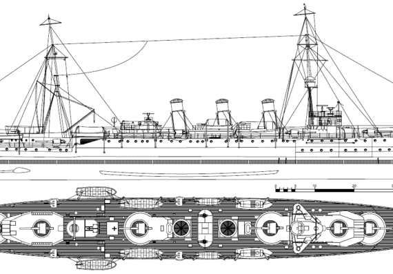 Корабль SNS Reina Victoria Eugenia [Battleship] (1923) - чертежи, габариты, рисунки